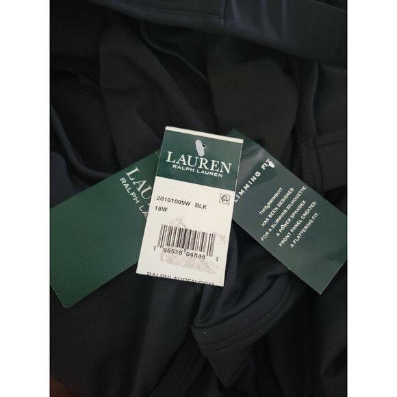LAUREN Ralph Lauren Plus Size Shaping V-Neck One-Piece Swimsuit. Size 18 W - Picture 6 of 7